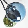 Chehalis ceiling light, globe light blue, green, coppery, 6-light sources