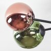 Chehalis ceiling light, globe light blue, green, coppery, 6-light sources