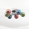 Chehalis ceiling light, globe light blue, green, coppery, 6-light sources