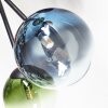 Chehalis ceiling light, globe light blue, green, clear, coppery, 6-light sources
