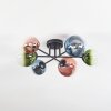 Chehalis ceiling light, globe light blue, green, clear, coppery, 6-light sources
