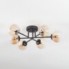 Chehalis ceiling light, globe light 55 cm Amber, clear, 6-light sources