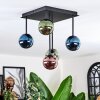 Chehalis ceiling light, globe light blue, green, coppery, 5-light sources