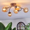 Chehalis ceiling light, globe light 56 cm Amber, 6-light sources