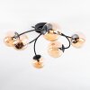 Chehalis ceiling light, globe light 56 cm Amber, 6-light sources