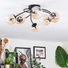 Chehalis ceiling light, globe light Amber, clear, 6-light sources