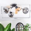 Chehalis ceiling light, globe light 64 cm Amber, clear, Smoke-coloured, 6-light sources