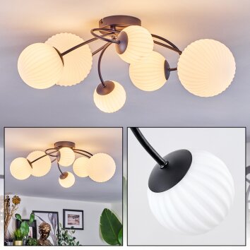 Chehalis ceiling light, globe light 60 cm white, 6-light sources