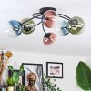 Chehalis ceiling light, globe light 56 cm blue, green, clear, coppery, 6-light sources