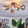 Chehalis ceiling light, globe light 56 cm blue, green, clear, coppery, 6-light sources