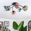 Chehalis ceiling light, globe light 56 cm blue, green, clear, coppery, 6-light sources