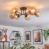 Chehalis ceiling light, globe light 60 cm Amber, clear, 6-light sources