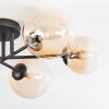 Chehalis ceiling light, globe light 60 cm Amber, clear, 6-light sources