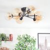 Chehalis ceiling light, globe light 60 cm Amber, clear, 6-light sources