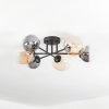Chehalis ceiling light, globe light 60 cm Amber, clear, Smoke-coloured, 6-light sources