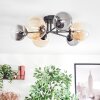 Chehalis ceiling light, globe light 60 cm Amber, clear, Smoke-coloured, 6-light sources