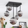 Chehalis ceiling light, globe light Smoke-coloured, 5-light sources