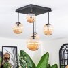 Chehalis ceiling light, globe light Amber, 5-light sources