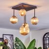 Chehalis ceiling light, globe light Amber, 5-light sources