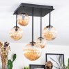 Chehalis ceiling light, globe light Amber, 5-light sources
