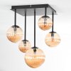 Chehalis ceiling light, globe light Amber, 5-light sources
