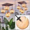 Chehalis ceiling light, globe light Amber, 5-light sources