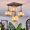 Chehalis ceiling light, globe light Amber, 5-light sources