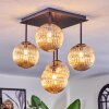 Chehalis ceiling light, globe light Amber, 5-light sources