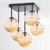 Chehalis ceiling light, globe light Amber, 5-light sources