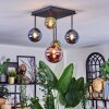Chehalis ceiling light, globe light blue, green, coppery, 5-light sources