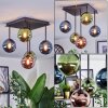 Chehalis ceiling light, globe light blue, green, coppery, 5-light sources