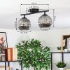 Ripoll ceiling light, globe light Smoke-coloured, 2-light sources