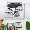 Chehalis ceiling light, globe light 34 cm clear, Smoke-coloured, 3-light sources