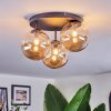 Chehalis ceiling light, globe light 34 cm Amber, 3-light sources