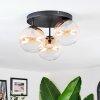 Chehalis ceiling light, globe light 34 cm Amber, clear, 3-light sources