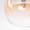 Chehalis ceiling light, globe light 34 cm Amber, clear, 3-light sources