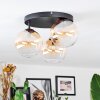 Chehalis ceiling light, globe light 34 cm Amber, clear, 3-light sources