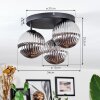 Chehalis ceiling light, globe light 34 cm Smoke-coloured, 3-light sources