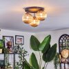 Chehalis ceiling light, globe light 34 cm Amber, 3-light sources