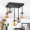 Chehalis ceiling light, globe light Amber, Smoke-coloured, 5-light sources