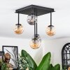 Chehalis ceiling light, globe light Amber, Smoke-coloured, 5-light sources