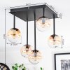 Chehalis ceiling light, globe light Amber, clear, 5-light sources