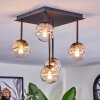 Chehalis ceiling light, globe light Amber, clear, 5-light sources