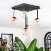 Chehalis ceiling light, globe light Amber, clear, 5-light sources