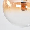 Chehalis ceiling light, globe light Amber, clear, 5-light sources