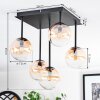 Chehalis ceiling light, globe light Amber, clear, 5-light sources