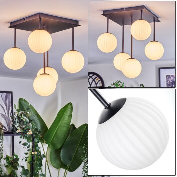 Chehalis ceiling light, globe light white, 5-light sources