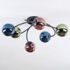 Chehalis ceiling light, globe light blue, green, coppery, 6-light sources