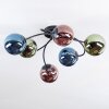 Chehalis ceiling light, globe light blue, green, coppery, 6-light sources