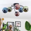 Chehalis ceiling light, globe light blue, green, coppery, 6-light sources